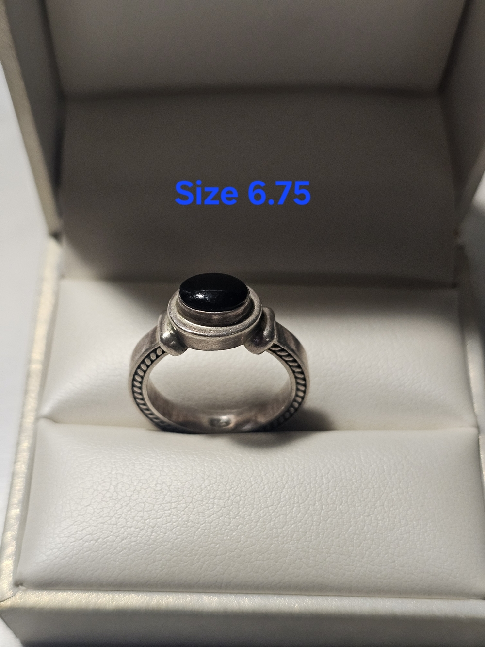 Sterling Silver 925 Ring with Black Onyx Size 6¾